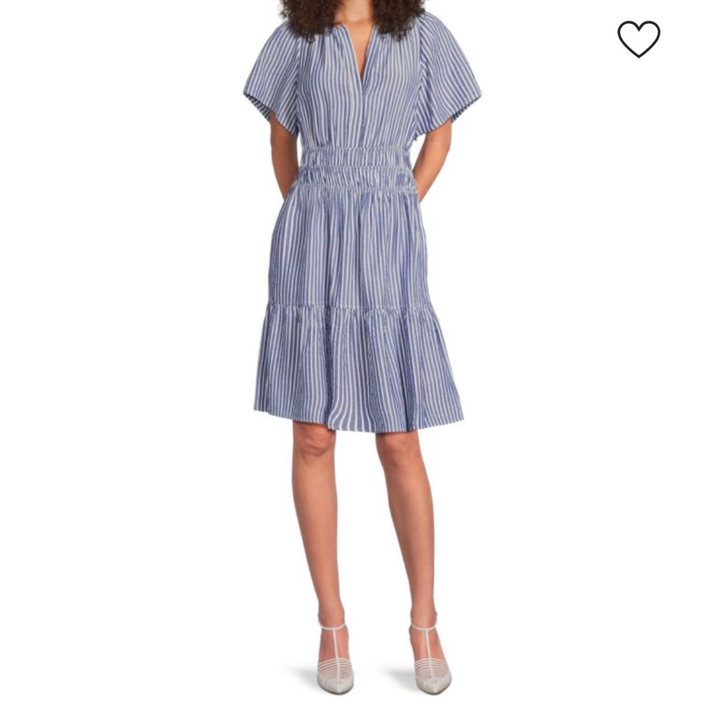 Tommy Hilfiger Navy Striped Midi Dress
